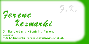 ferenc kesmarki business card